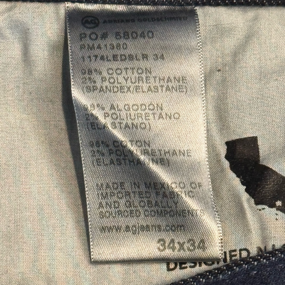 AG Graduate Tailored Leg Jeans Sailor Dark Indigo Denim NWT 34x34 - Picture 12 of 13